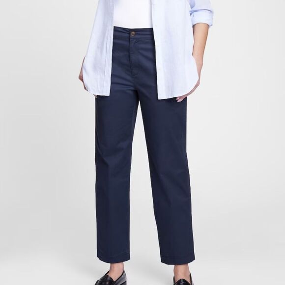 GAP Pants - Gap High Rise Girlfriend Khakis in Vintage Navy Size 12 Tall New